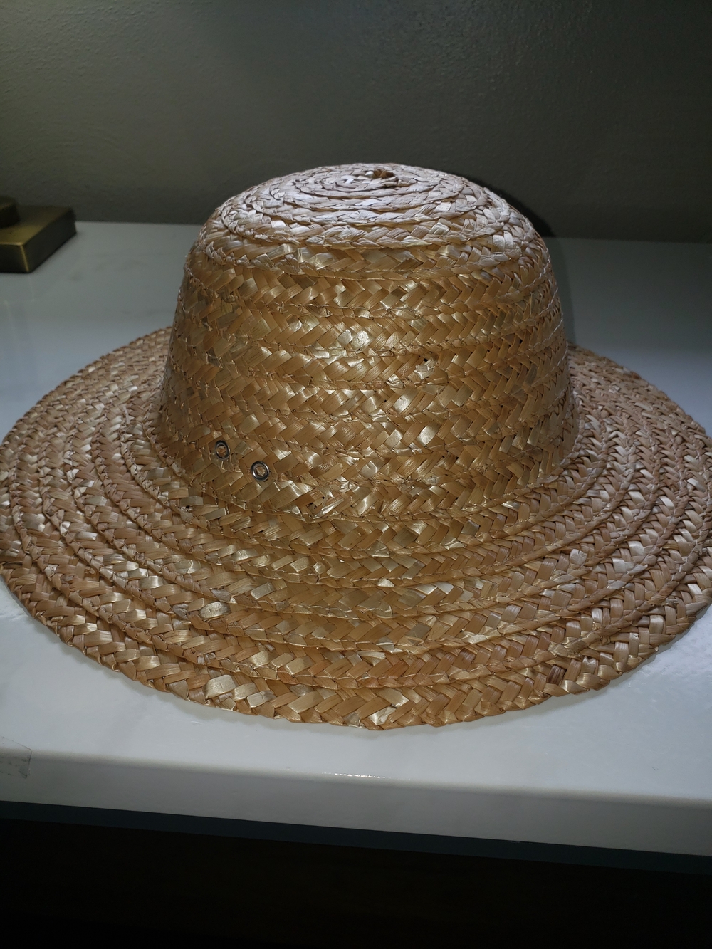 Ashland Natural Straw Sun Hat - Light Beige Woven Brim